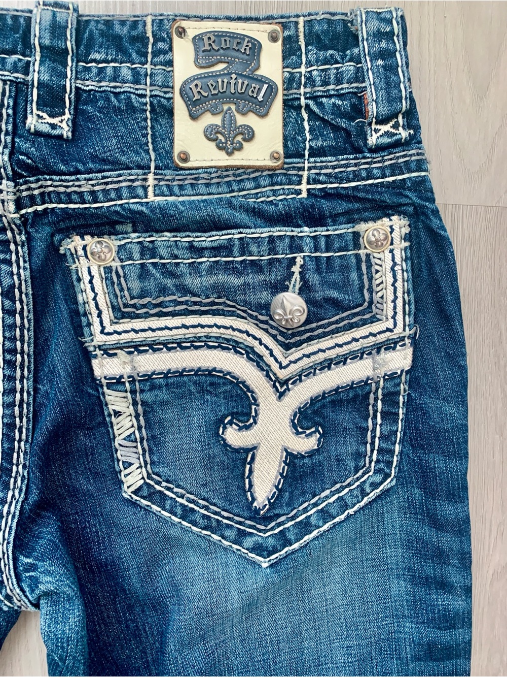 Rock Revival James Boot Cut Blue Men’s Jeans - Picture 3 of 12